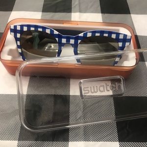 Swatch sunglasses blue gingham, checkered